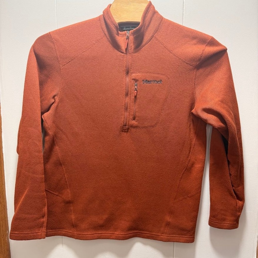 Marmot Rocklin 1/2 Zip Fleece Pullover Mens Size XL Burnt Orange